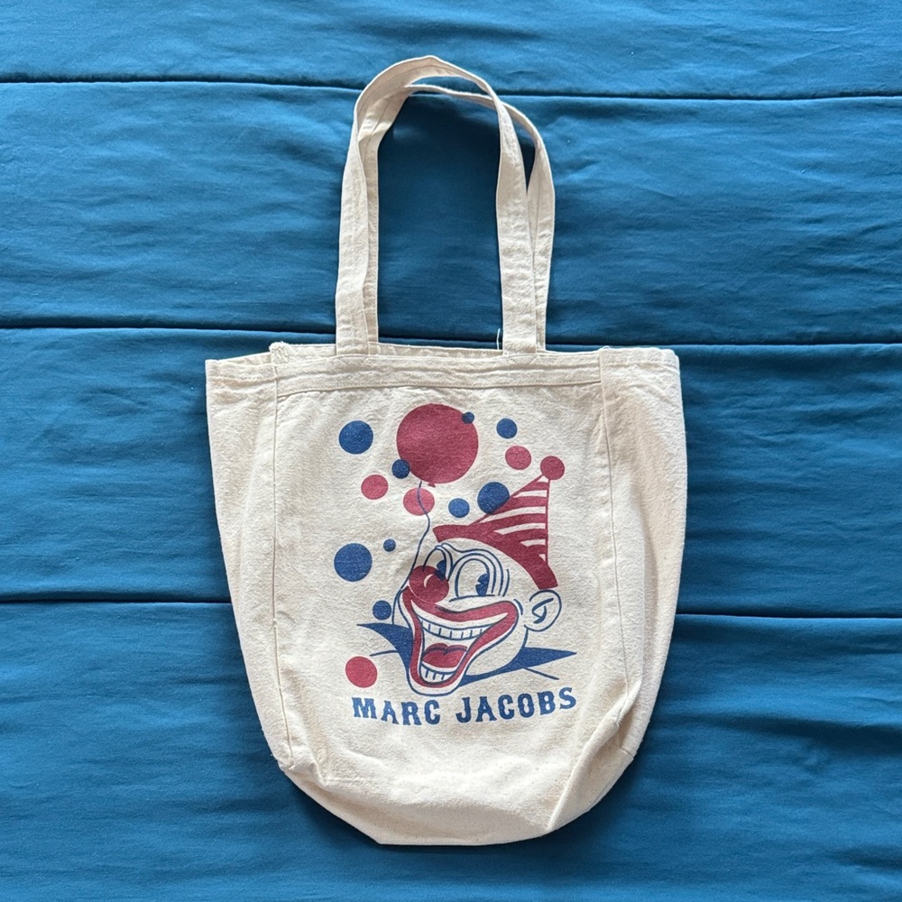 Rare Marc Jacobs Canvas Tote with Clown Graphic